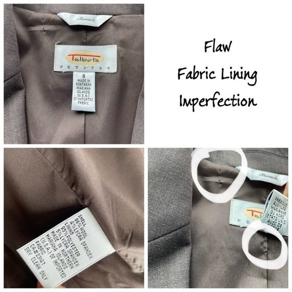 Talbots Blazer Jacket Brown Size 8 Petite Stretch business office Wool Blend - Picture 5 of 9